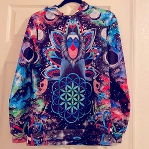 Electro Threads Meditating Rafiki hoodie